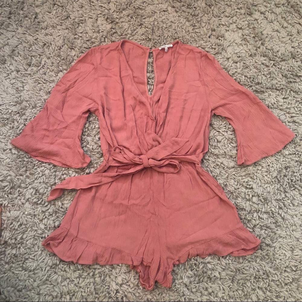 Coral Half Sleeve Romper